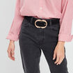 Ceinture avec boucle ouvragée noir femme