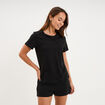 Ensemble pyjama short t-shirt coton noir femme