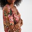 T-shirt manches courtes amples multicolore femme