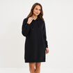 Robe sweat &agrave; capuche noir femme