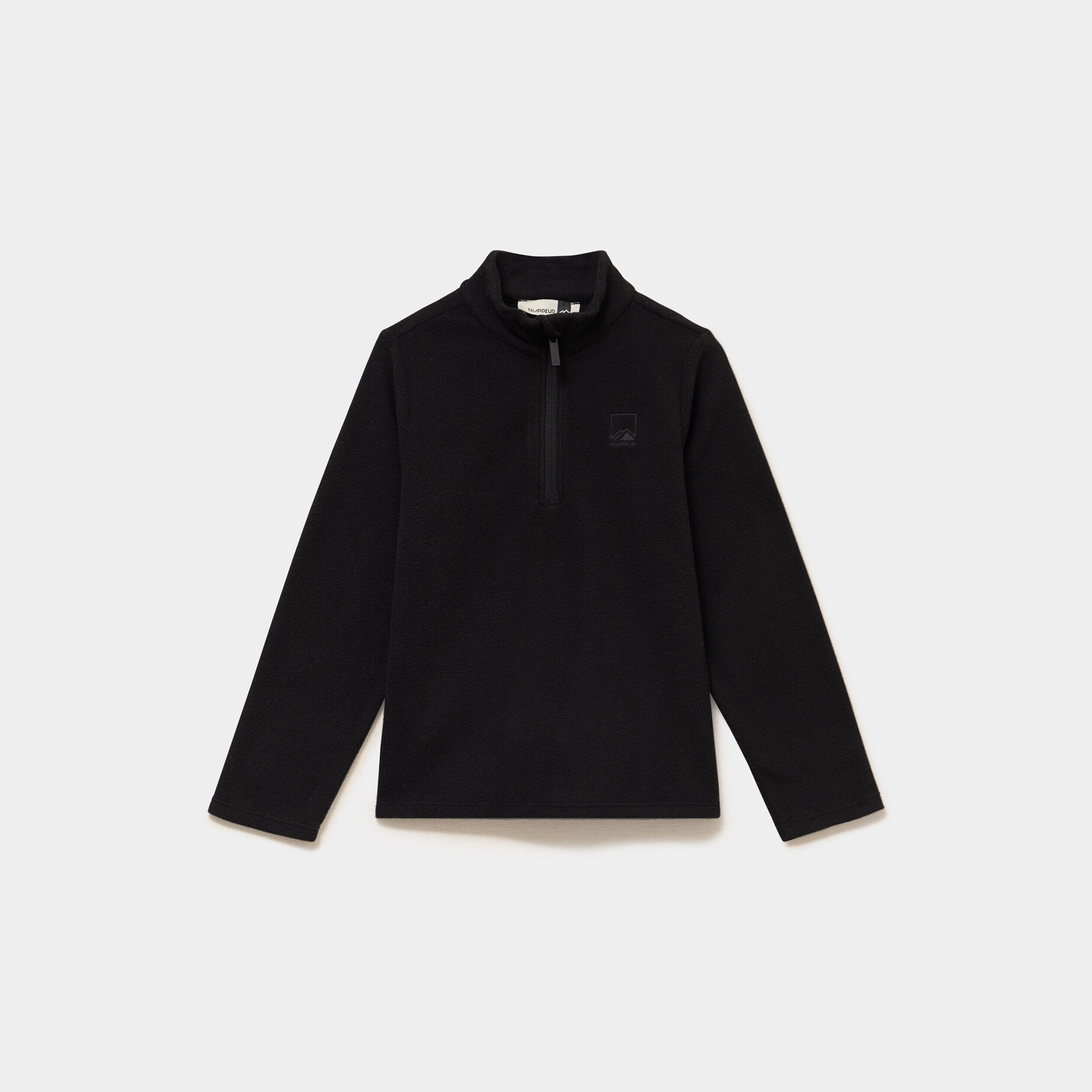 Sweat polaire col camionneur noir mixte TRAPPEUR