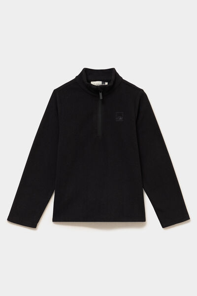 Sweat polaire col camionneur noir mixte