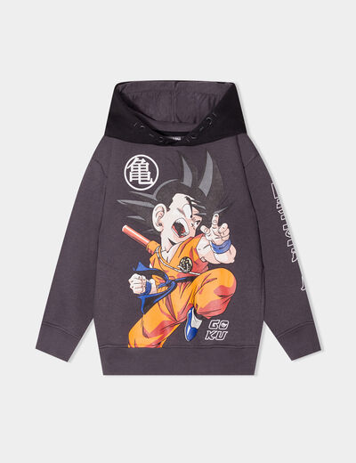 Sweat à capuche hoodie Dragon Ball Goku gris foncé garçon