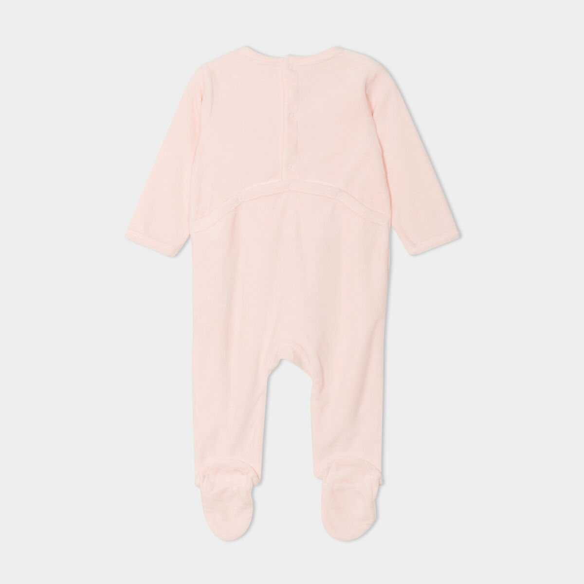 Dors-bien manches longues boutonn&eacute; rose clair b&eacute;b&eacute;