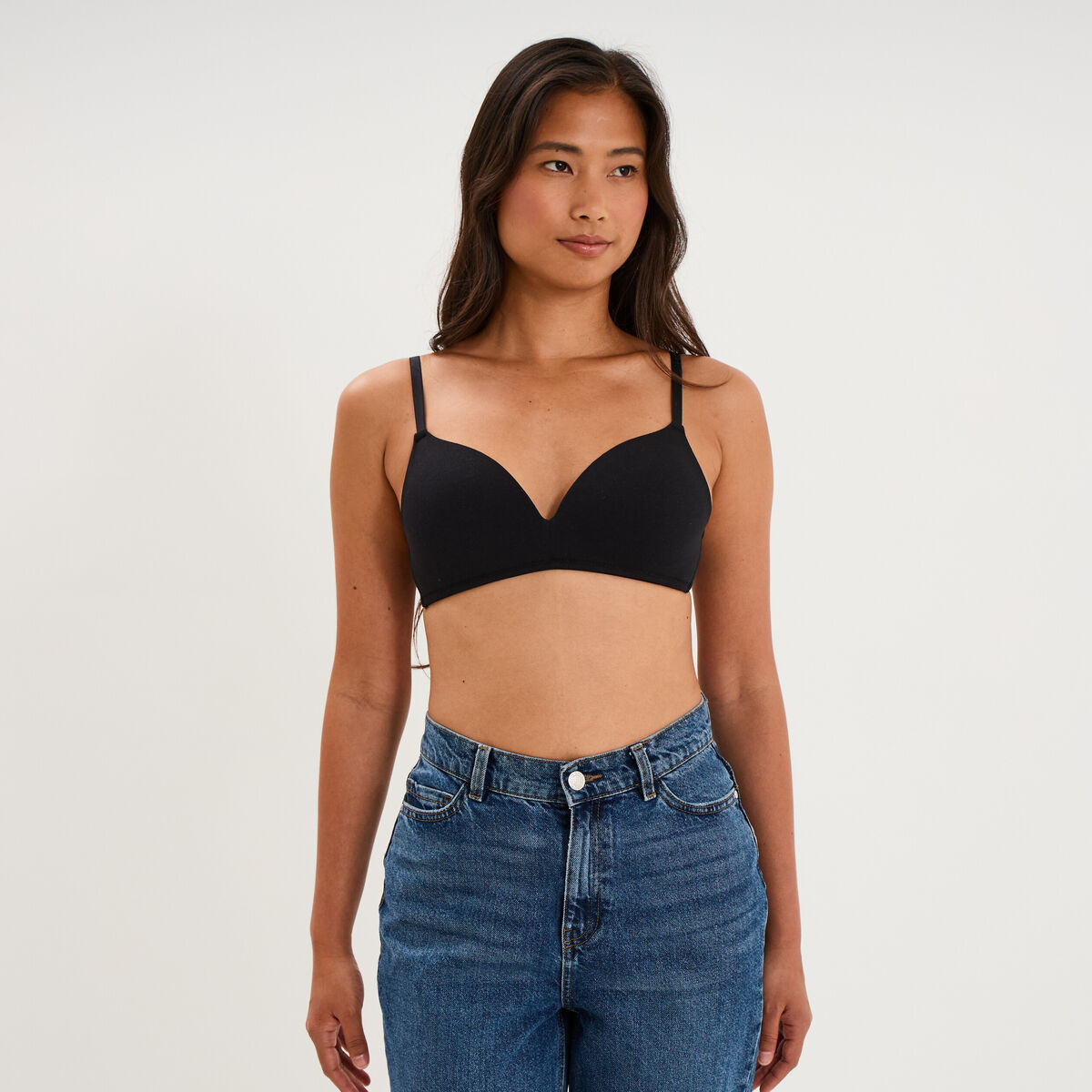 Soutien-gorge triangle coton majoritaire noir femme