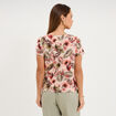 T-shirt taille effet nou&eacute; coton vert kaki femme