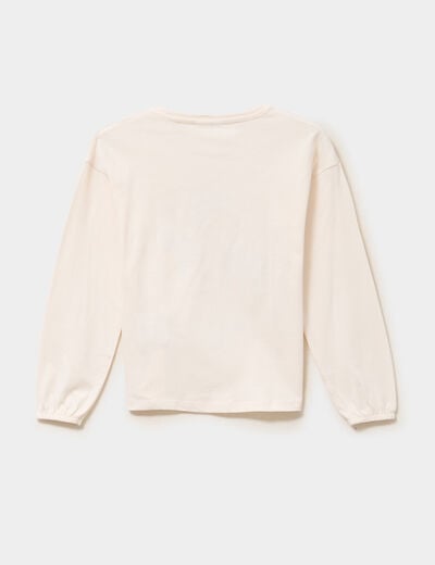 T-shirt manches longues coton Minnie beige fille