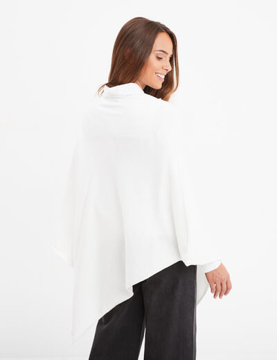 Poncho coupe ample ivoire femme