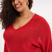 Pull ajust&eacute; manches longues rouge femme grande taille