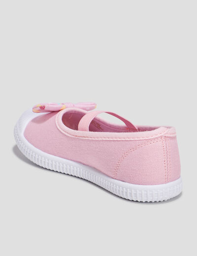 Babies en toile avec noeuds rose fille