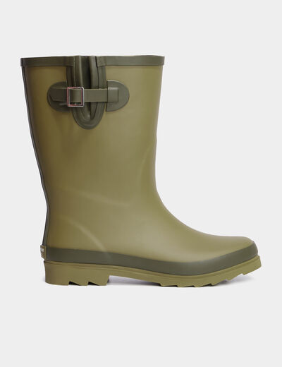 Bottes de pluie avec brides vert kaki homme