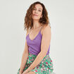 Débardeur à bretelles chaînes violet femme