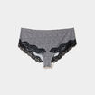 Shorty microfibre empi&egrave;cements dentelle noir femme grande taille