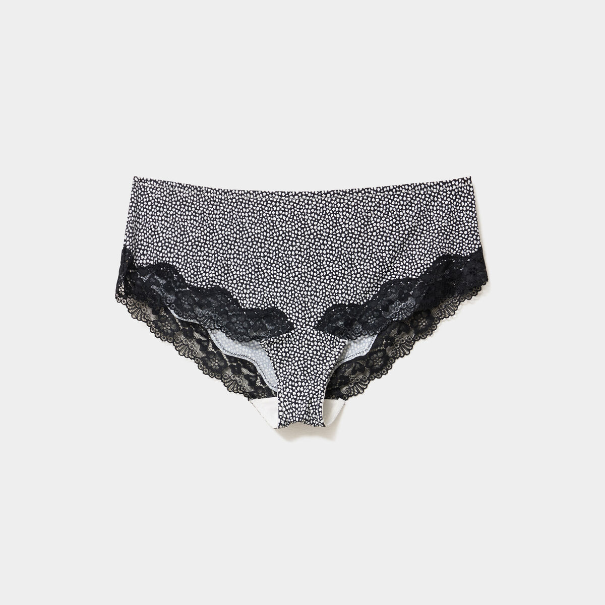 Shorty microfibre empi&egrave;cements dentelle noir femme grande taille