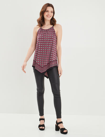 Pantalon enduit skinny push up noir femme