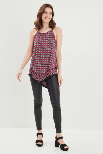Pantalon enduit skinny push up noir femme