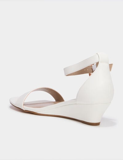 Sandales &agrave; talons blanc femme
