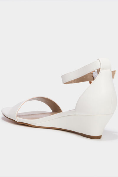 Sandales &agrave; talons blanc femme