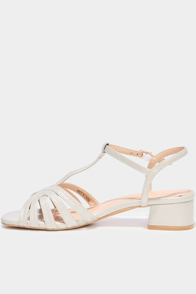 Sandales &agrave; talons blanc femme