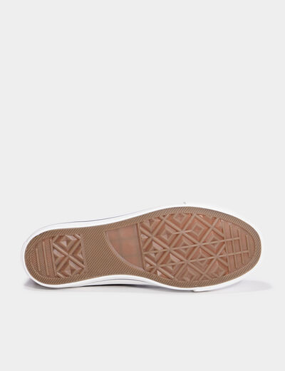 Tennis montantes &agrave; lacets en toile marron fonc&eacute; femme