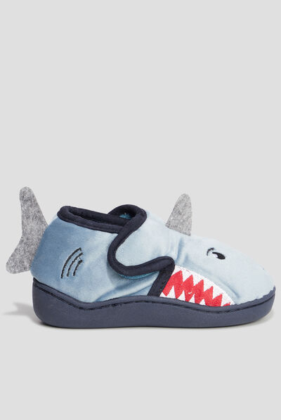 Chaussons requin gris garçon