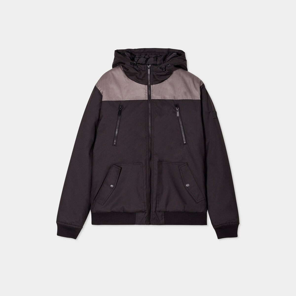 Blouson déperlant zippé capuche Liberto noir homme
