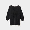 Pull manches 3/4 chauve-souris noir femme grande taille