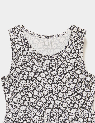 Robe patineuse sans manches coton ecru fille