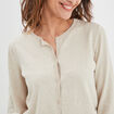 Gilet manches longues boutonné col rond sable femme