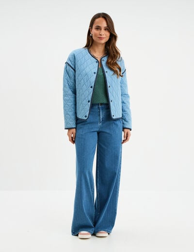 Veste matelassée boutonnée Creeks denim double stone femme