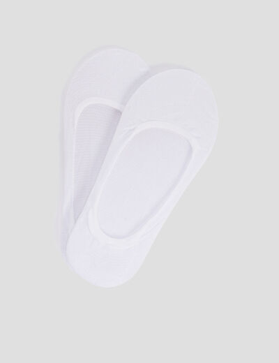 Lot de 2 paires chaussettes invisibles blanc femme