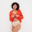 Tanga taille haute gainant beige femme