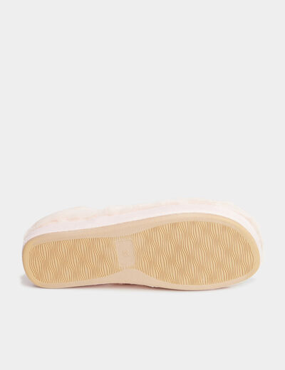 Chaussons fausse fourrure rose femme