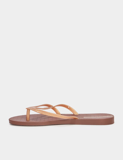 Tongs double bride Ipanema marron foncé femme