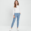 Blouse smocké col claudine ivoire femme