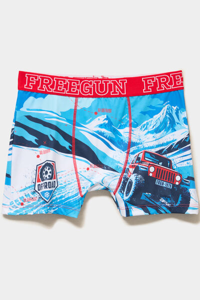 Boxer taille &eacute;lastiqu&eacute;e bleu homme
