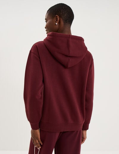 Sweat &agrave; capuche hoodie violet fonc&eacute; femme