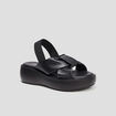 Sandales compensées plis Liberto noir femme