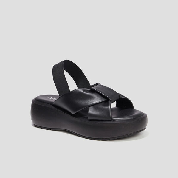 sandales compensees plis liberto noir femme Sandales compensées plis Liberto noir femme