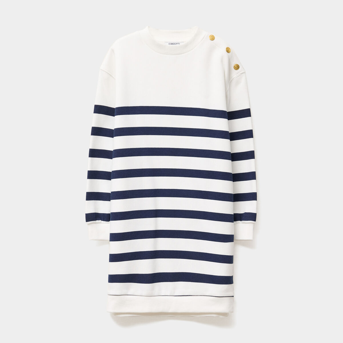 Robe sweat manches longues ecru fille