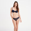 Soutien-gorge corbeille paddé dentelle bleu marine femme
