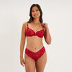 Shorty en dentelle rouge femme