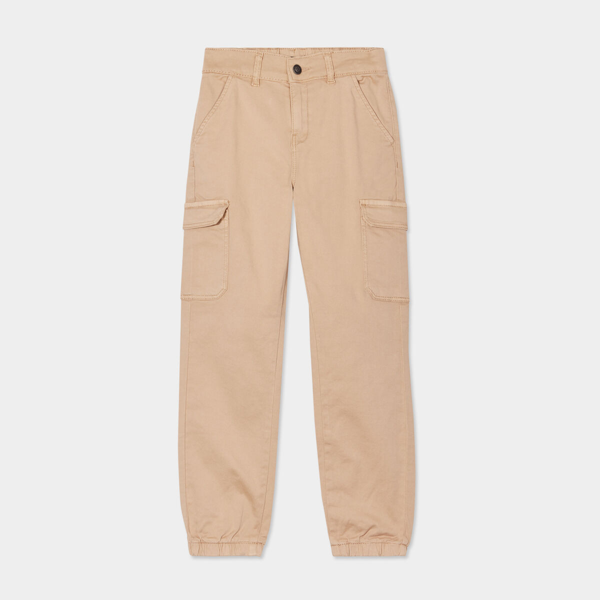 Pantalon battle poches à rabat coton sable fille