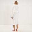 Peignoir long ceintur&eacute; 2 poches blanc femme