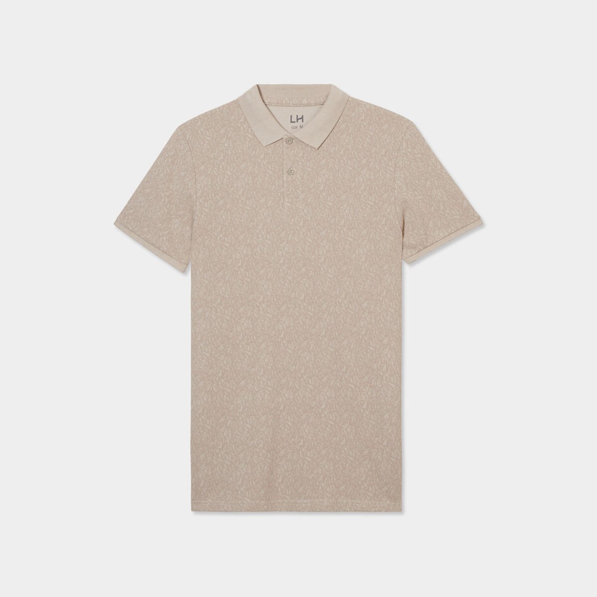 Polo droit manches courtes coton beige homme