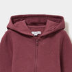 Sweat zipp&eacute; &agrave; capuche molletonn&eacute; bordeaux b&eacute;b&eacute; fille