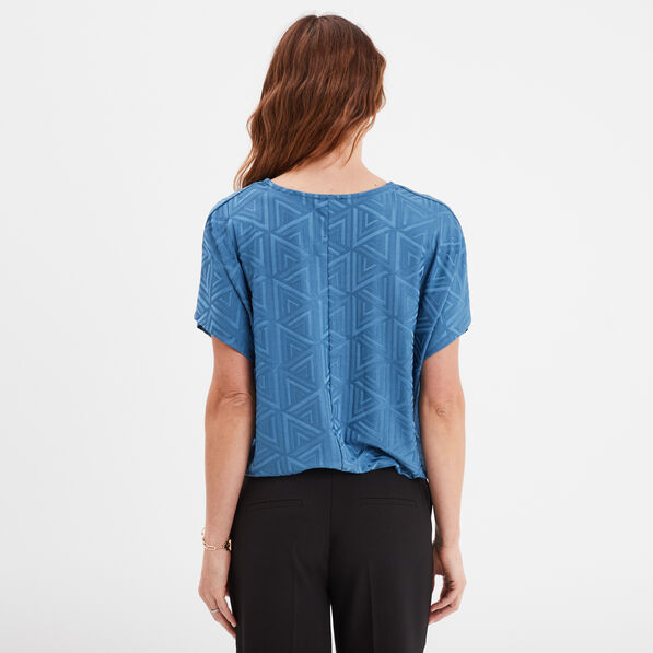 t shirt col en v bijou mosquitos bleu fonce femme T-shirt col en V bijou Mosquitos bleu foncé femme