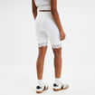 Short cycliste &agrave; dentelle blanc femme