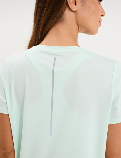 T-shirt de sport droit manches courtes bleu turquoise femme