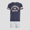 Ensemble pyjama 2 pièces bleu marine homme